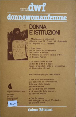 DONNA E ISTITUZIONI, Nuova DWF (4) 1977